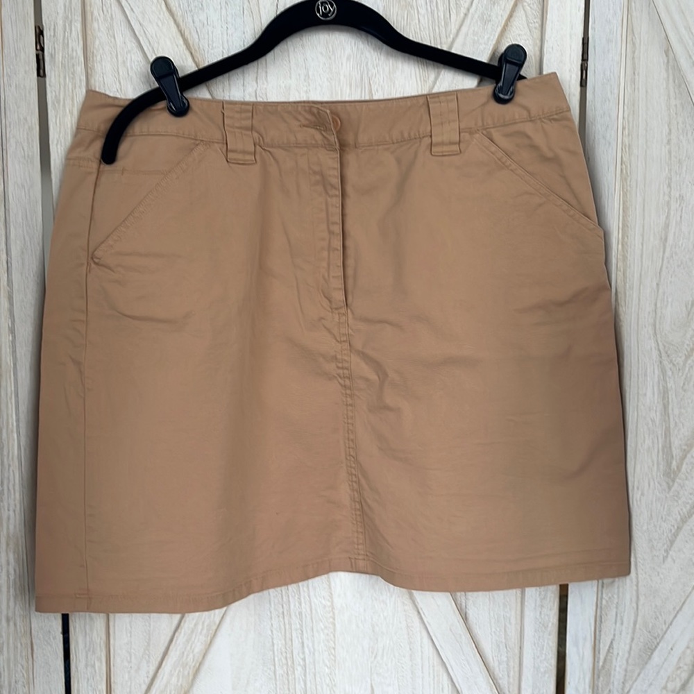 Talbots tan canvas miniskirt Size 16
